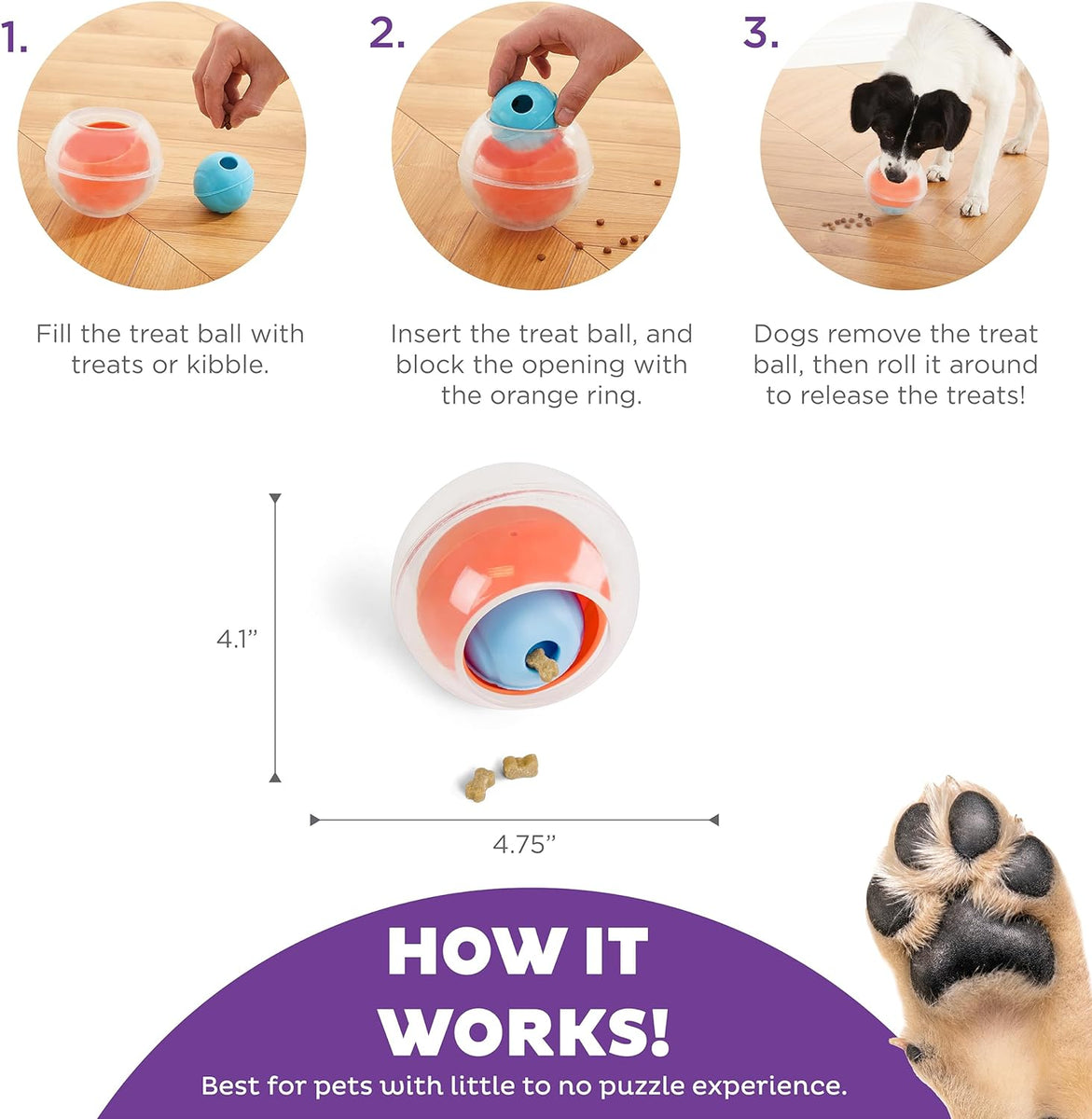 DOG RUMBLE PUZZLE - TOPSY TREAT BALL - Nina Ottosson Treat Puzzle