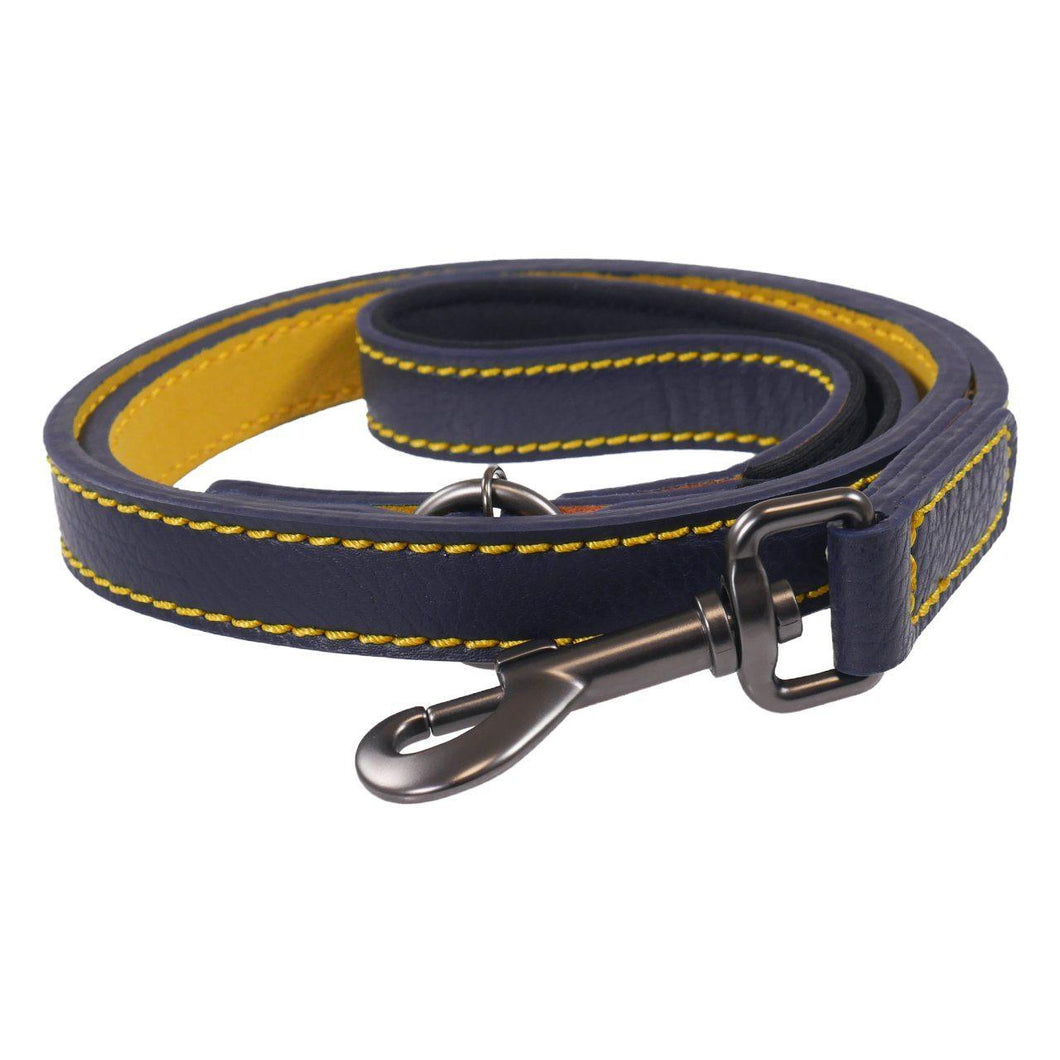 Rosewood & Joules Navy Leather Dog Lead